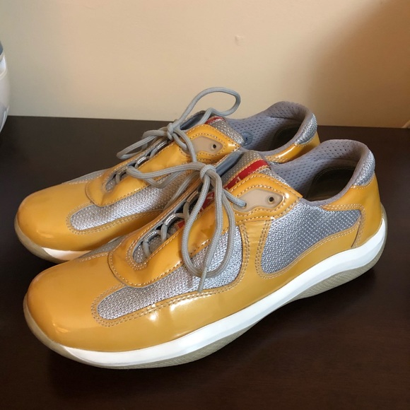 mustard prada sneakers